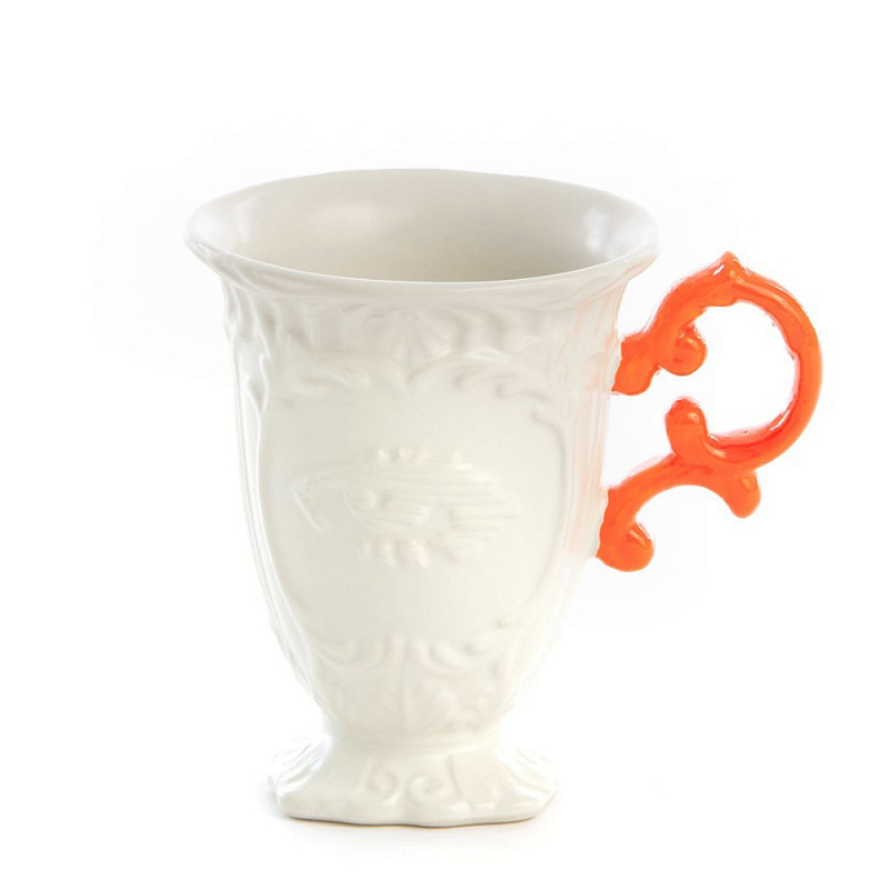 Кружка Seletti I-Mug Orange Белый Оранжевый в Саратове | Loft Concept 