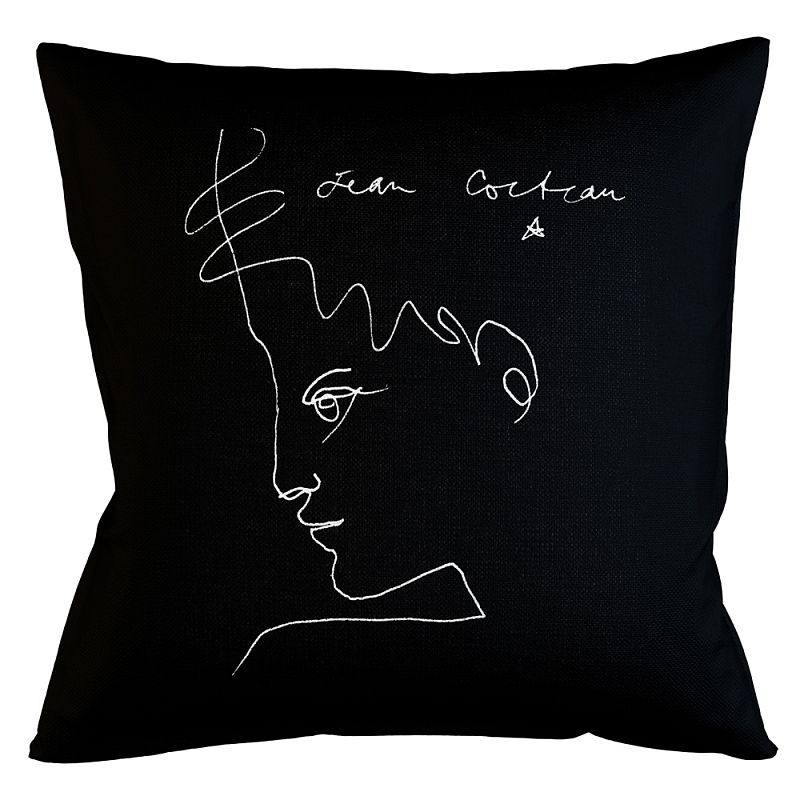 Декоративная подушка White Silhouette Man Pillow Бежевый Черный Декоративная подушка White Silhouette Man Pillow Бежевый Черный в Саратове | Loft Concept