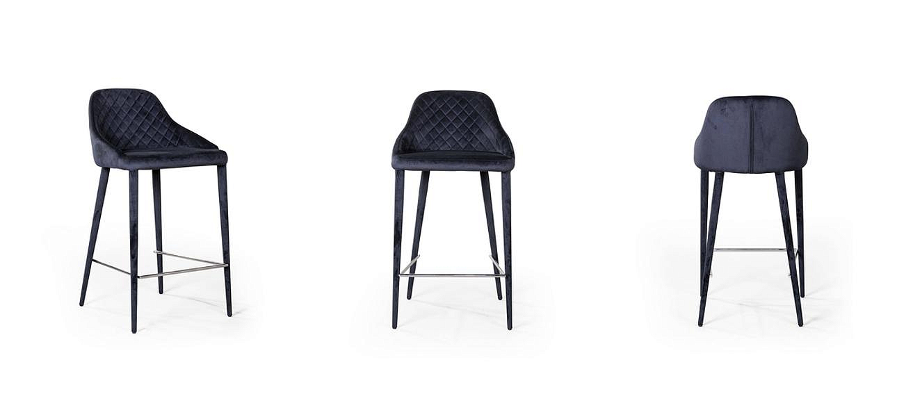 Стул Douglas Rhombus Bar stool Черный Велюр Стул Douglas Rhombus Bar stool Черный Велюр - Loft-Concept в Саратове
