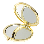 Зеркало карманное складное круглое из натурального камня Лазурит в подарочной упаковке Gold Stone Mirrors варинант исполнения - 3 | Loft Concept в Саратове