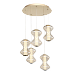 Люстра светодиодная с стеклянными волнообразными плафонами Amphora of Light варинант исполнения - 1 | Loft Concept в Саратове