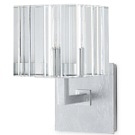 Бра серебряное с фактурным прозрачным абажуром Optical Crystal варинант исполнения - 3 | Loft Concept в Саратове