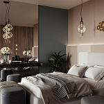 Подвесной светильник с черным основанием и золотистым декором Bruno Duo варинант исполнения - 5 | Loft Concept в Саратове