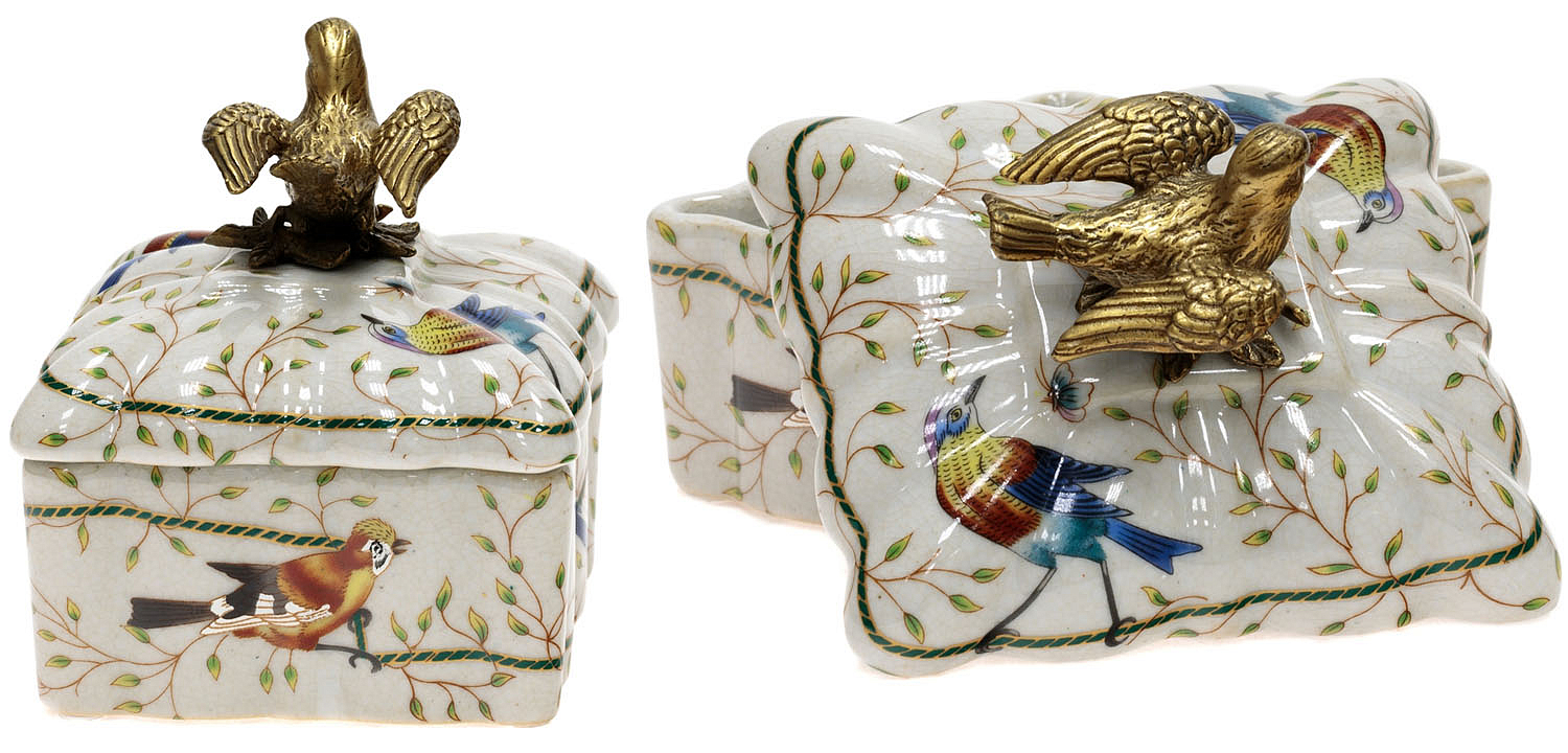 Шкатулка Bronze and Color Birds Box Square Шкатулка Bronze and Color Birds Box Square - Loft-Concept в Саратове