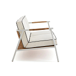 Садовый 2-х местный диван с подлокотниками из тика White варинант исполнения - 3 | Loft Concept в Саратове