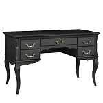 Стол рабочий черный из массива бука с 5-ю ящиками Black Provence варинант исполнения - 1 | Loft Concept в Саратове