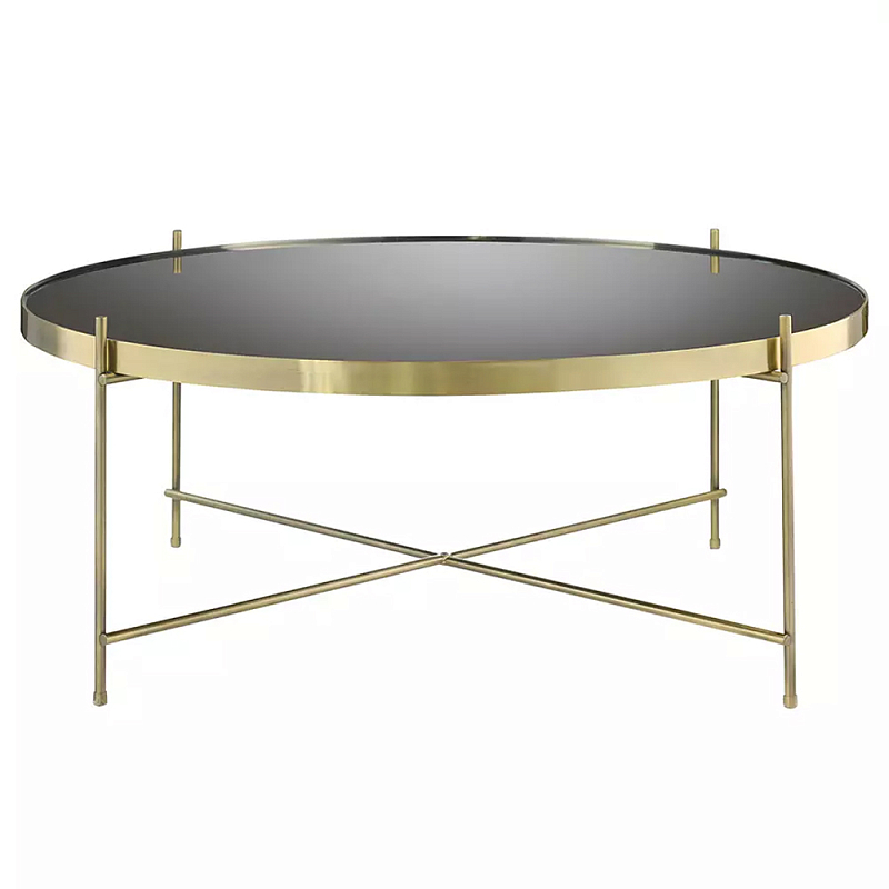 Кофейный столик с круглой зеркальной столешницей Round Mirror Table Коричневый Латунь в Саратове | Loft Concept 