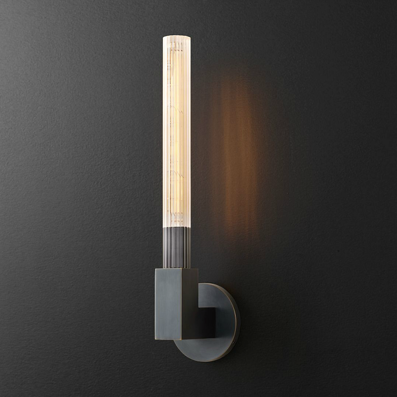 Бра RH CANNELLE wall lamp SINGLE Sconces Black Черный Прозрачное Стекло Бра RH CANNELLE wall lamp SINGLE Sconces Black Черный Прозрачное Стекло в Саратове | Loft Concept