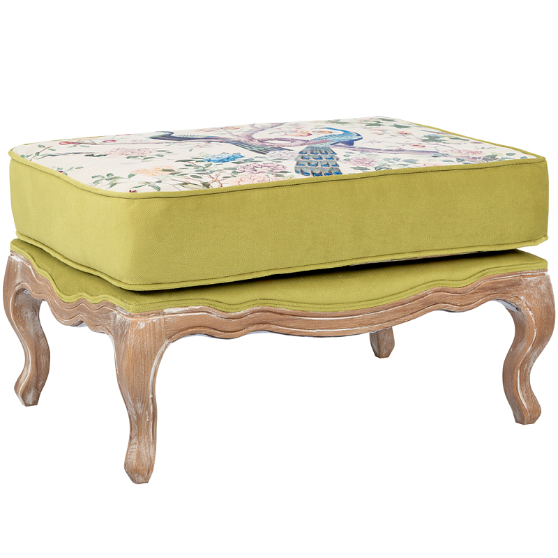 Банкетка из массива бука с изображением птиц и цветов Beige Green Chinoiserie Garden Banquette Салатовый Бежевый Древесина Мульти Банкетка из массива бука с изображением птиц и цветов Beige Green Chinoiserie Garden Banquette Салатовый Бежевый Древесина Мульти в Саратове | Loft Concept