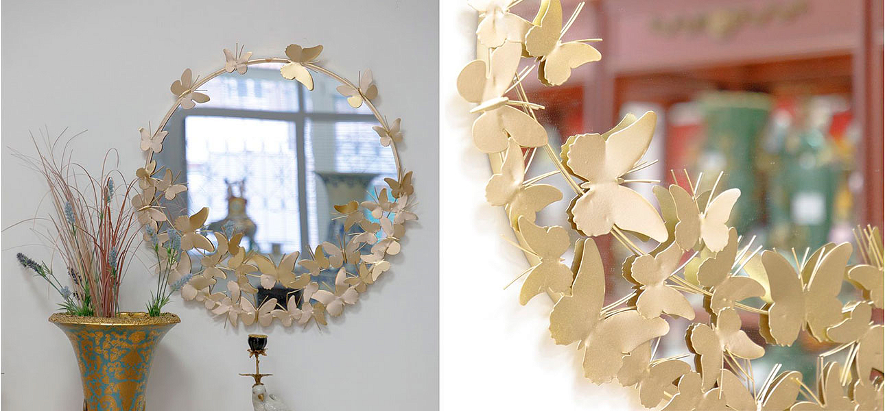 Зеркало круглое Golden Butterflies Зеркало круглое Golden Butterflies - Loft-Concept в Саратове