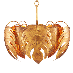 Подвесной светильник круглый в виде тропических листьев Tropical Leaves Monstera