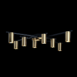 Потолочный светильник с 8-ю цилиндрическими плафонами цвета латунь TRIBES CHANDELIER варинант исполнения - 3 | Loft Concept в Саратове