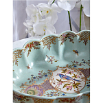 Чаша из голубого фарфора на бронзовых ножках с рисунком цветов и фигурками стрекоз Blue Garden варинант исполнения - 7 | Loft Concept в Саратове