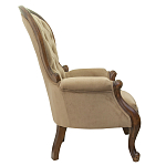 Кресло с мягкой обивкой из светло-коричневого велюра на 4-х деревянных ножках Evelyn Classical Armchair варинант исполнения - 1 | Loft Concept в Саратове
