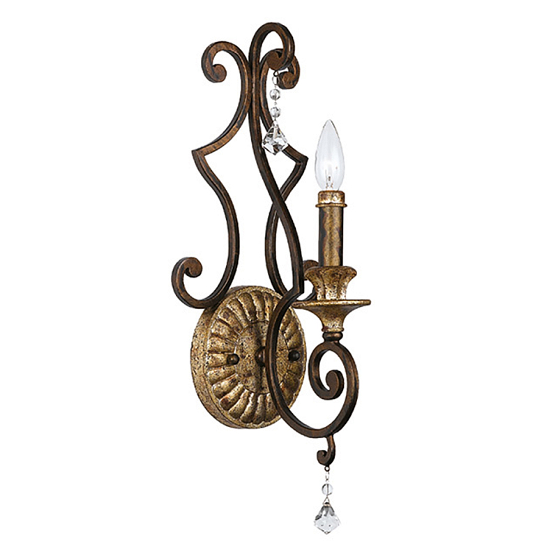 Бра в форме свечи и подвесками в классическом стиле Quoizel Бронза Золотой в Саратове | Loft Concept 