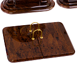 Настольный письменный набор с часами из природного камня обсидиана  Contract Extended варинант исполнения - 2 | Loft Concept в Саратове