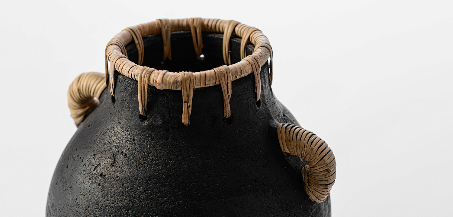 Ваза Vase Ceramic & Rattan Ваза Vase Ceramic & Rattan - Loft-Concept в Саратове
