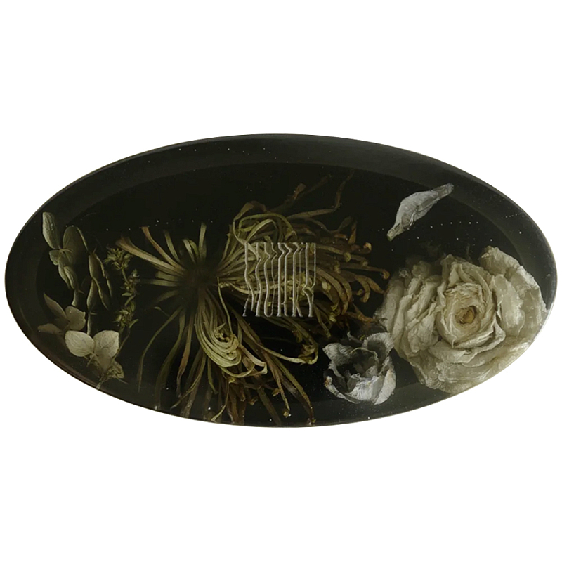 Шкатулка из эпоксидной смолы с цветами черная Epoxy Resin Oval Box Black Черный Шкатулка из эпоксидной смолы с цветами черная Epoxy Resin Oval Box Black Черный в Саратове | Loft Concept