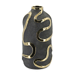 Ваза с золотыми акцентными полосами на черном матовом фоне Accent Tape варинант исполнения - 3 | Loft Concept в Саратове