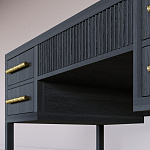 Большой Рабочий стол Primo с 5 выдвижными ящиками Черный дуб варинант исполнения - 5 | Loft Concept в Саратове