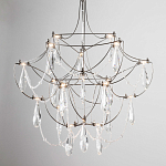 Люстра с каркасом из тонких металлических нитей и хрустальными подвесками Crystal Metal Threads Chandelier 40 варинант исполнения - 3 | Loft Concept в Саратове