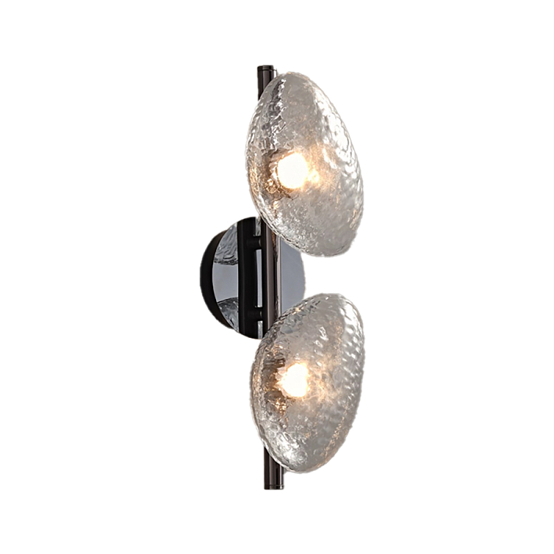 Бра LINDIS FROST LONG WALL 2 лампы Прозрачное стекло Прозрачный (Transparent) Черный в Саратове | Loft Concept 