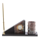 Настольный письменный набор из яшмы с часами Manager Organizer варинант исполнения - 1 | Loft Concept в Саратове