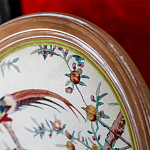 Стул из массива бука бежевый с изображением птиц и цветов Beige Green Chinoiserie Peach Garden Chair варинант исполнения - 3 | Loft Concept в Саратове