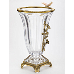 Ваза из прозрачного стекла с бронзовой вставкой в виде цветущей ветви Eden Garden porcelain and bronze варинант исполнения - 2 | Loft Concept в Саратове