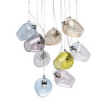 Люстра каскадная с 9-ю разноцветными стеклянными плафонами Kaleido варинант исполнения - 1 | Loft Concept в Саратове