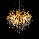 Люстра подвесная с прозрачными стеклянными подвесками в форме капель Диаметр 60 см Droplet Chandelier варинант исполнения - 9 | Loft Concept в Саратове