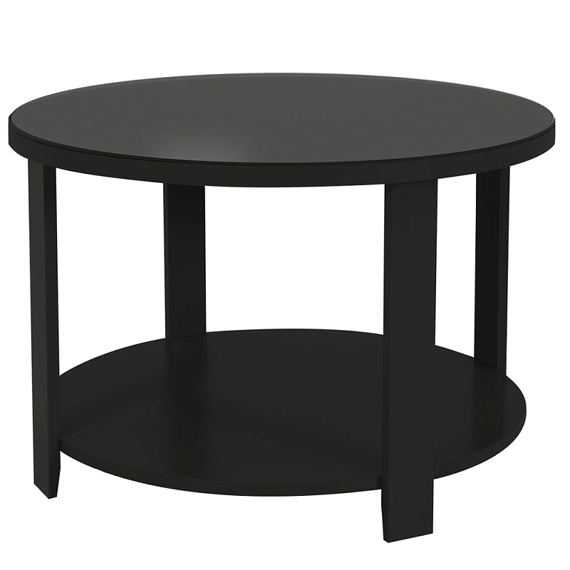 Круглый журнальный стол Jazz Black Черный Прозрачное Стекло в Саратове | Loft Concept 