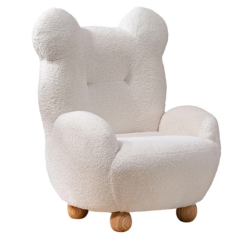 Кресло мягкое для детской Мишка Velvet Armchair Bear Белый Древесина Кресло мягкое для детской Мишка Velvet Armchair Bear Белый Древесина в Саратове | Loft Concept