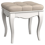 Пуф из массива бука с бежевой обивкой из велюра White Provence варинант исполнения - 1 | Loft Concept в Саратове