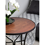 Столик приставной с круглой столешницей на металлическом черном основании Scenical Table варинант исполнения - 3 | Loft Concept в Саратове