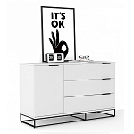 Комод белый с 3-мя ящиками Strict Lines  варинант исполнения - 3 | Loft Concept в Саратове