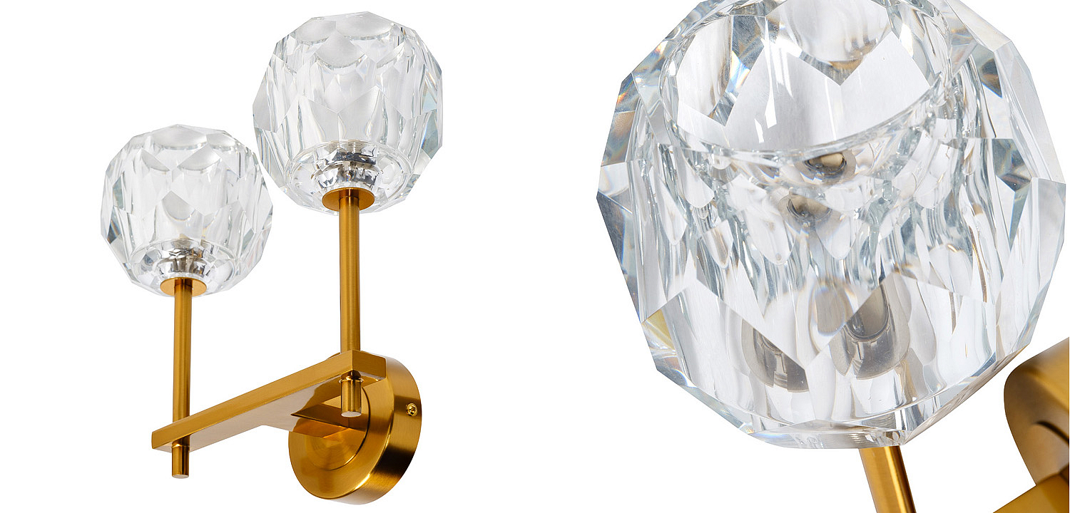 Бра RH Boule de Cristal Double Wall Lamp Gold Бра RH Boule de Cristal Double Wall Lamp Gold - Loft-Concept в Саратове