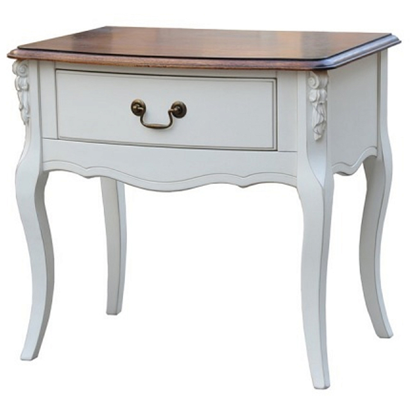 Прикроватная тумба в стиле прованс с ящиком Borde Montmartre Provence Bedside Table Белый Орех Прикроватная тумба в стиле прованс с ящиком Borde Montmartre Provence Bedside Table Белый Орех в Саратове | Loft Concept