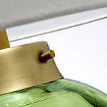 Настольная лампа с шарообразным прозрачным основанием из цветного переработанного стекла и белым цилиндрическим абажуром Elstead Lighting варинант исполнения - 2 | Loft Concept в Саратове