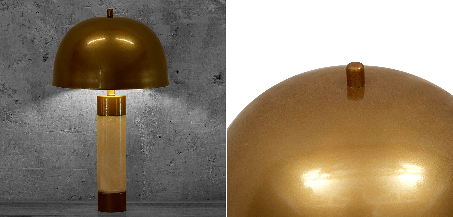 Настольная лампа с металлическим абажуром Gabriela Brass Table Lamp Настольная лампа с металлическим абажуром Gabriela Brass Table Lamp - Loft-Concept в Саратове