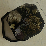Шкатулка из эпоксидной смолы с цветами черная Epoxy Resin Square Box Black варинант исполнения - 4 | Loft Concept в Саратове