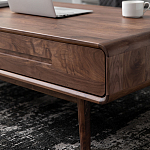 Кофейный стол из массива дерева с выдвижными ящиками Coffee Walnut Table варинант исполнения - 6 | Loft Concept в Саратове