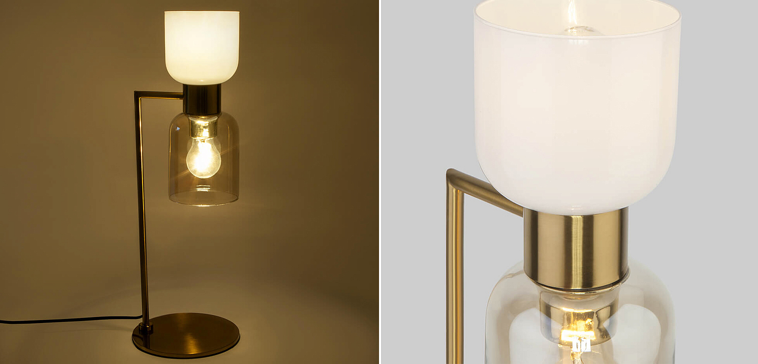 Настольная лампа Light maker studio white and smok brass Настольная лампа Light maker studio white and smok brass - Loft-Concept в Саратове