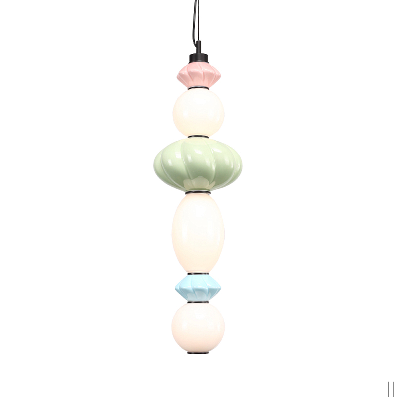 Подвесной светильник фигурный с керамическими элементами 24W LED Fragrant Light Зеленый Голубой Розовый в Саратове | Loft Concept 