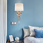 Бра с цветочным основанием и тканевым абажуром Tugella Flower Lamp варинант исполнения - 4 | Loft Concept в Саратове