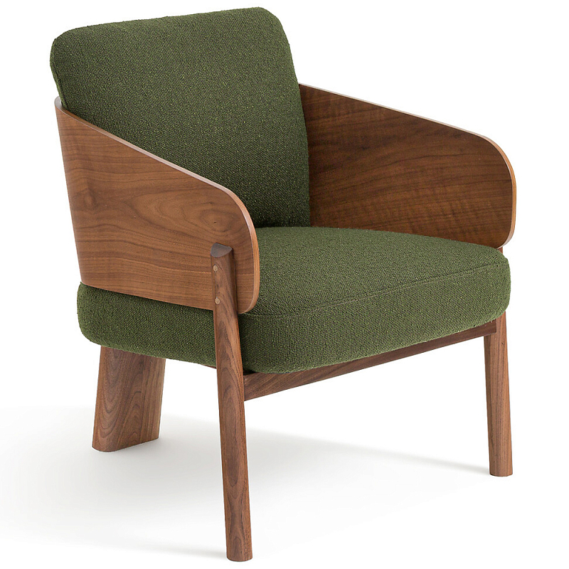 Кресло с каркасом из массива ореха Gallin Chair Green Коричневый Зеленый Кресло с каркасом из массива ореха Gallin Chair Green Коричневый Зеленый в Саратове | Loft Concept