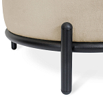 Банкетка круглая бежевый велюр на 4-х металлических ножках черного цвета SANJAY варинант исполнения - 2 | Loft Concept в Саратове