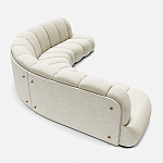 Диван Limoges полукруглой формы с обивкой букле молочного цвета варинант исполнения - 1 | Loft Concept в Саратове