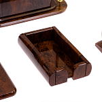 Настольный письменный набор с часами из природного камня обсидиана  Contract Extended варинант исполнения - 5 | Loft Concept в Саратове