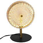 Настольная лампа с плафоном из рельефного стекла Peony Glass Bronze  варинант исполнения - 2 | Loft Concept в Саратове